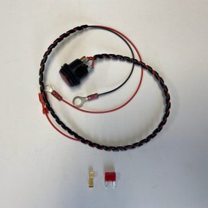 Included wiring harness with fuse and fuse tap